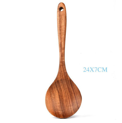 Teak Wood Cooking Spoon Set