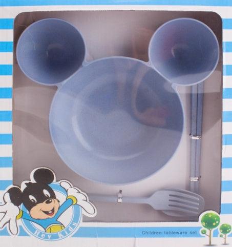 Children's Bowl, mickey's bowl Wheat Chopsticks, Fork Spoon,Lovely Gift Set