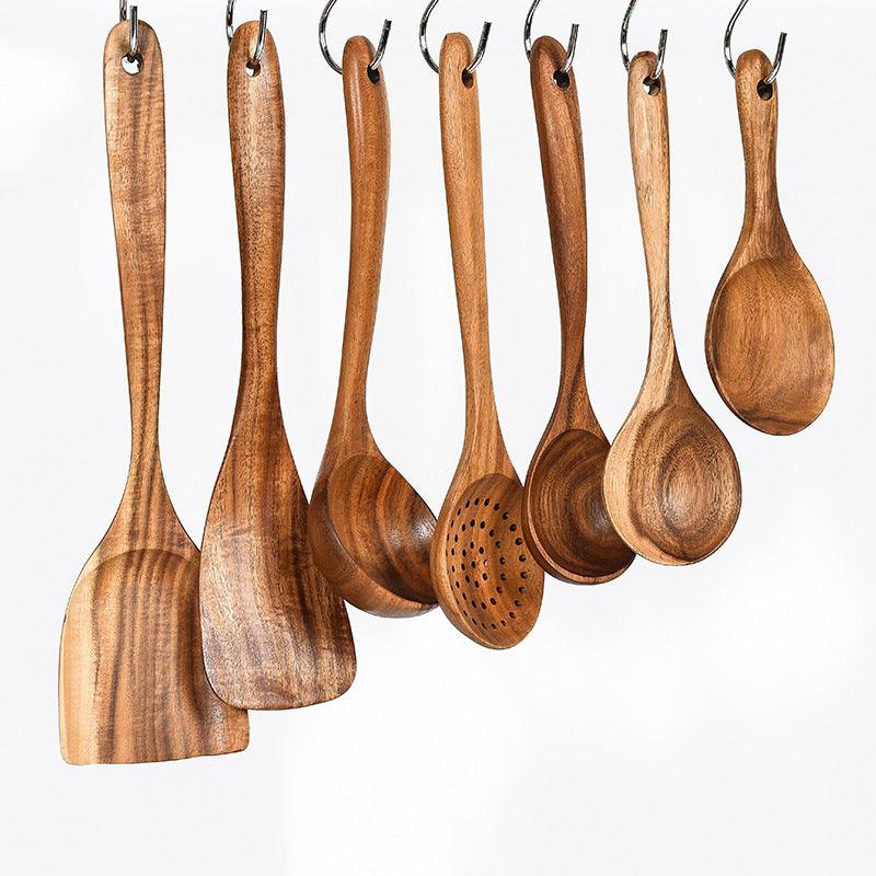 Teak Wood Cooking Spoon Set