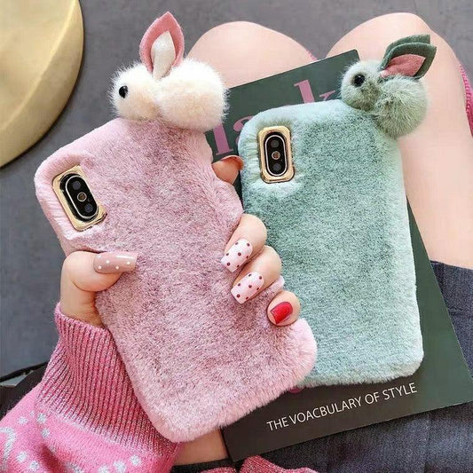 Furry phone case Protective iphone case Cover for girls & Women