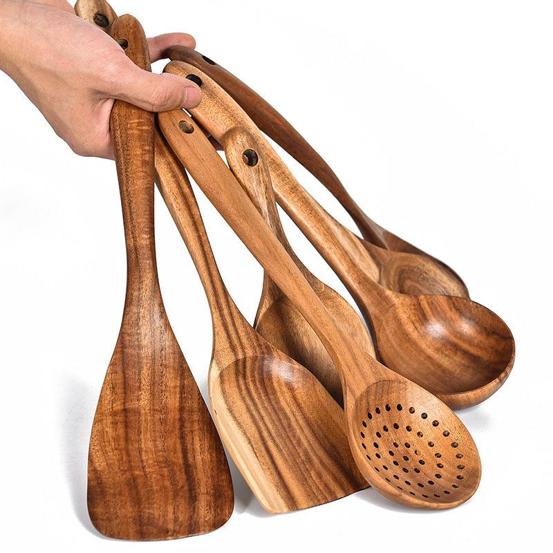 Teak Wood Cooking Spoon Set