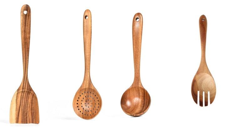 Teak Wood Cooking Spoon Set