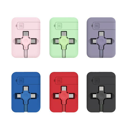 4 In 1 Retractable USB Cable Creative Macaron