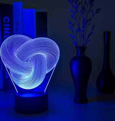 Twist Abstract LED 3D Night Light Touch Colorful Acrylic 3D Table Lamp Decoration