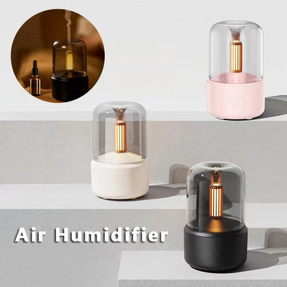 Atmosphere Light Humidifier Candlelight Aroma Diffuser Portable 120ml Electric USB Air Humidifier Cool Mist Maker Fogger  8-12 Hours With LED Night Light