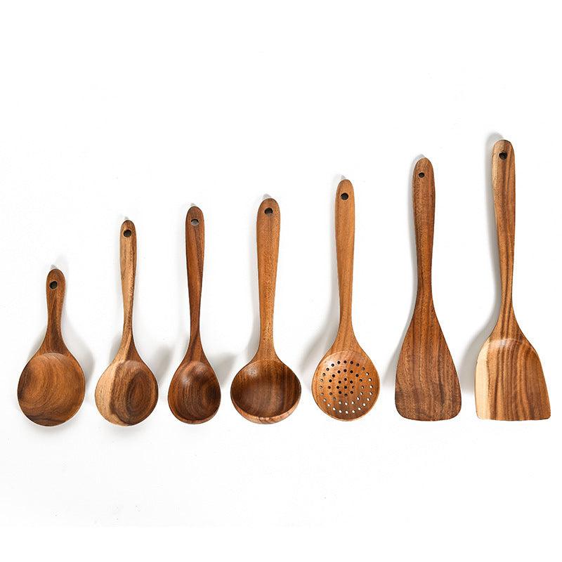 Teak Wood Cooking Spoon Set