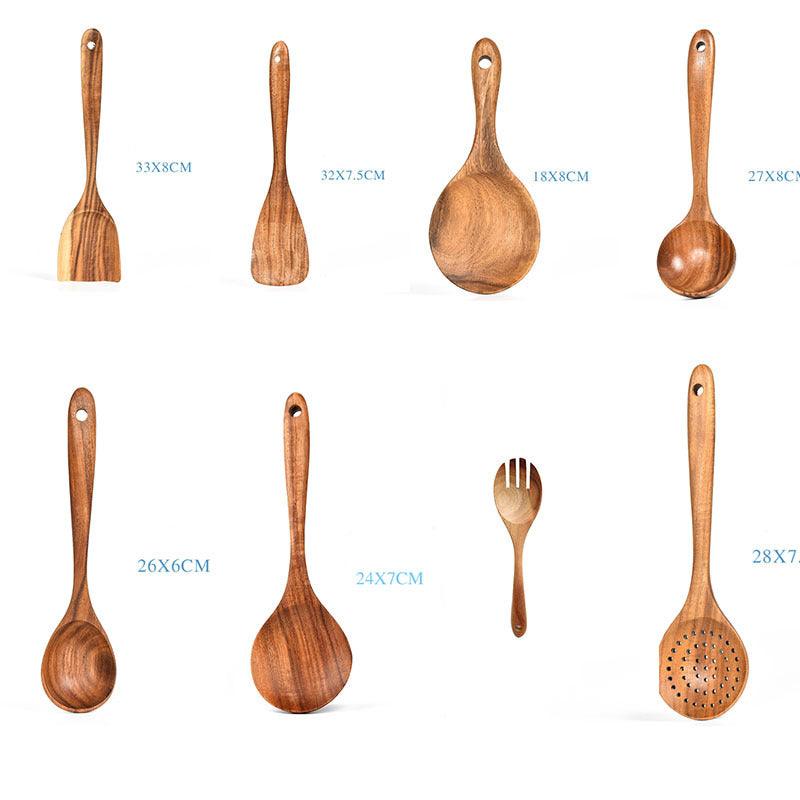 Teak Wood Cooking Spoon Set