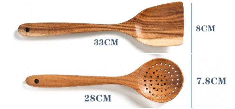 Teak Wood Cooking Spoon Set