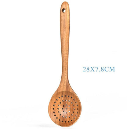 Teak Wood Cooking Spoon Set