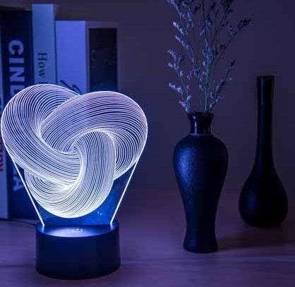 Twist Abstract LED 3D Night Light Touch Colorful Acrylic 3D Table Lamp Decoration