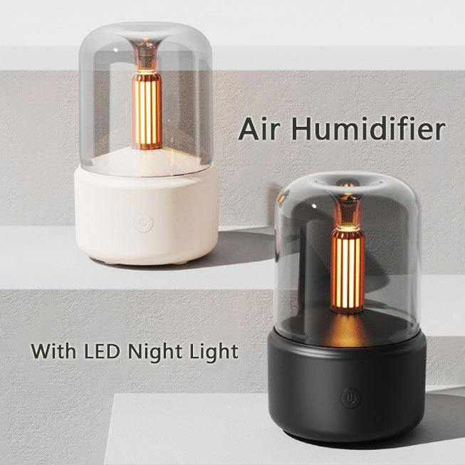 Atmosphere Light Humidifier Candlelight Aroma Diffuser Portable 120ml Electric USB Air Humidifier Cool Mist Maker Fogger  8-12 Hours With LED Night Light