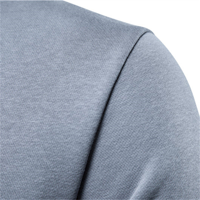 Long Sleeve Solid Color Hoodie Street Loose Round Neck Men's Sports Base