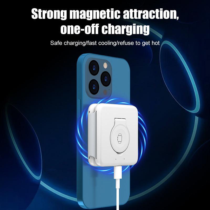 Wireless Charger, Magnetic Foldable 3 in 1 Mag-Safe Charger, Fast Travel Wireless Charging Station