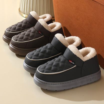 Winter Plush Cotton Shoes Warm Thick-bottom Waterproof Home Slippers All-match Indoor Outdoor Garden Shoes For Women