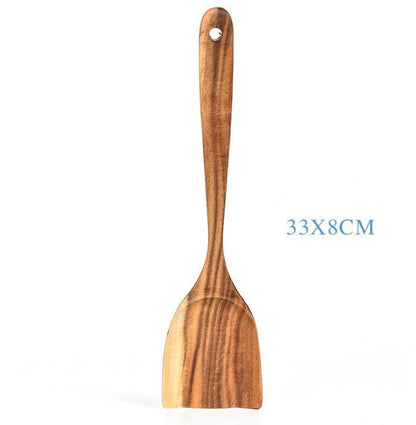 Teak Wood Cooking Spoon Set