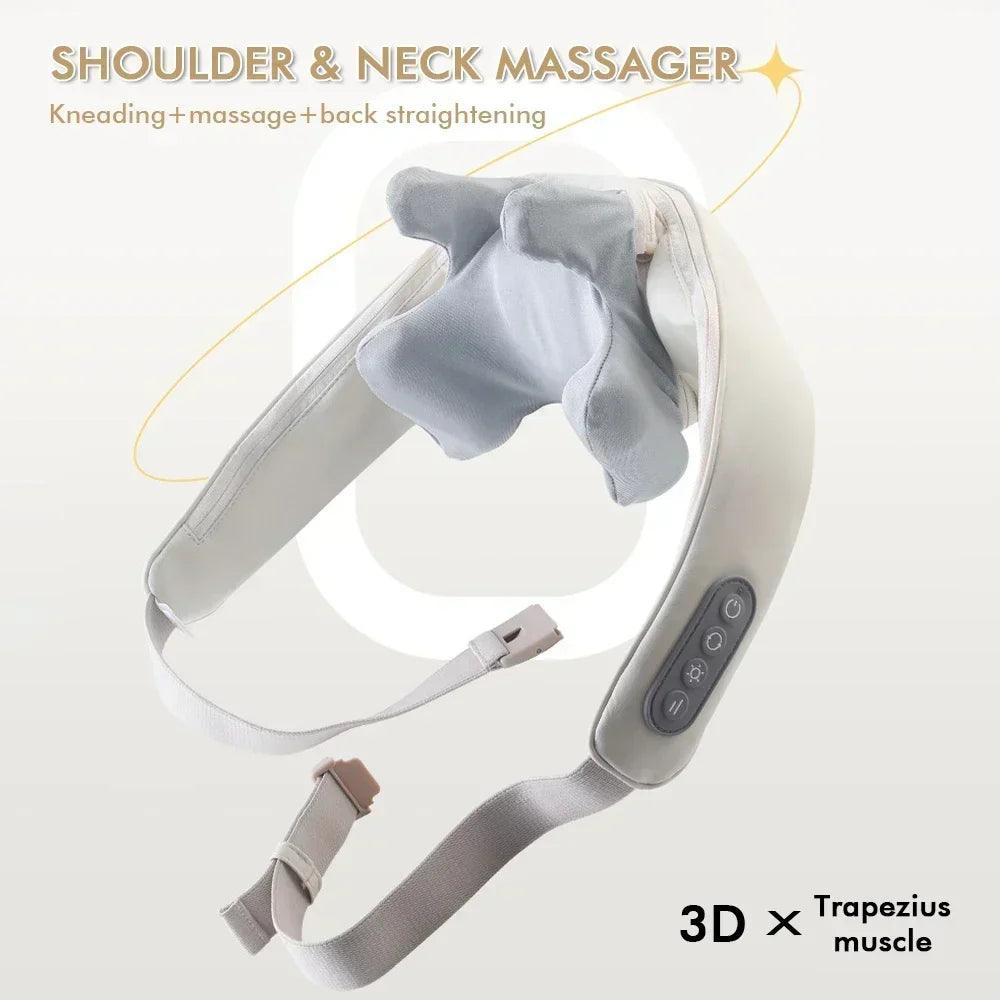 Neck and Shoulder Massager with Fast Heat Cordless Deep Tissue Electric 5D Shiatsu Kneading Back Massager for Pain Relief